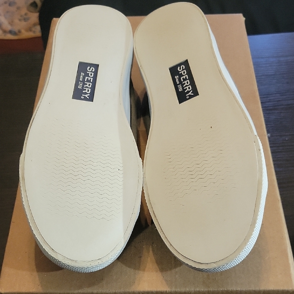 Sperry Women's Seacoast Sneakers - Gray and Brown Womens 8 Mens 6.5 EUC - Picture 9 of 10